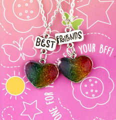 Best Friends Necklaces Colour Split Heart