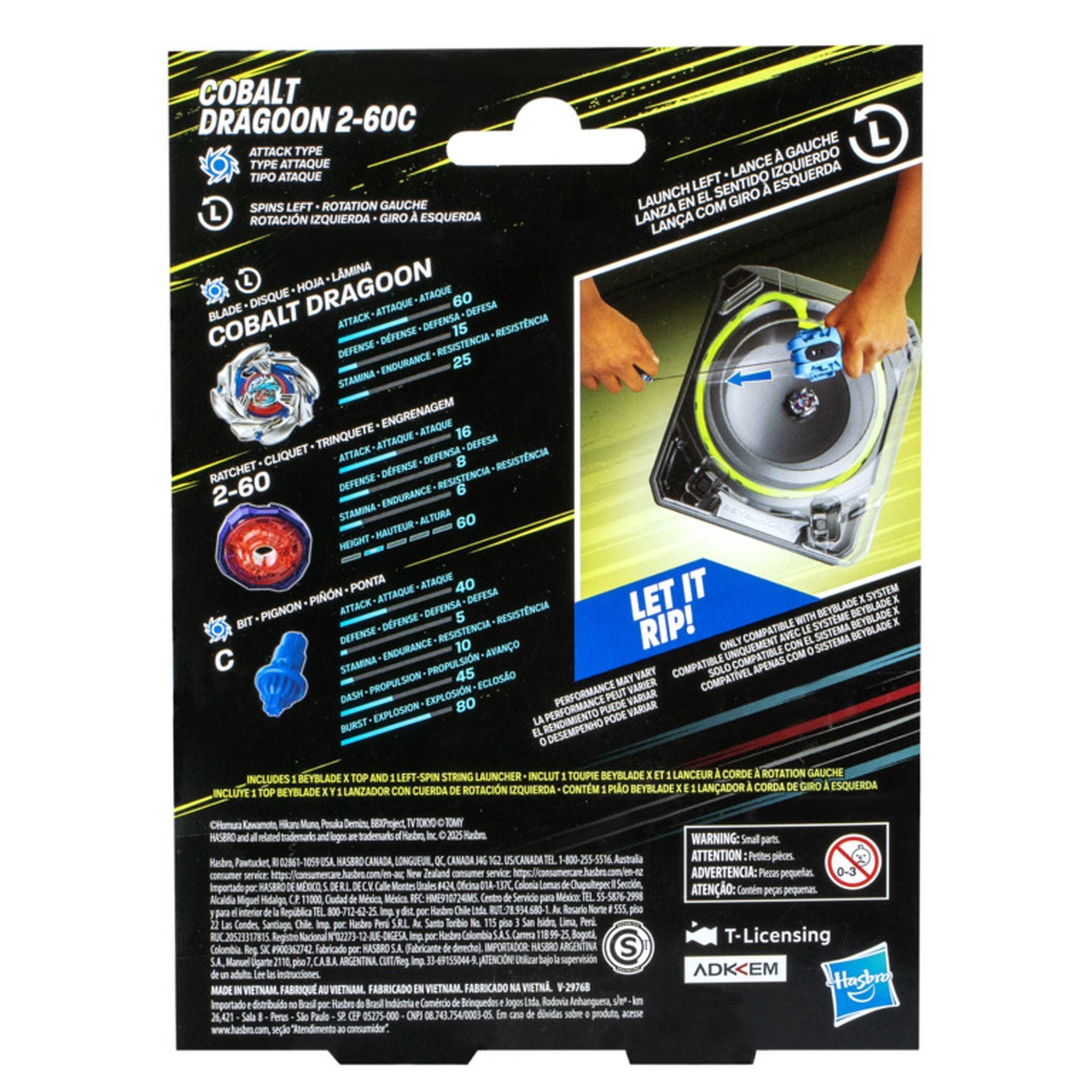 Beyblade X Cobalt Dragoon 2-60C Launcher Set