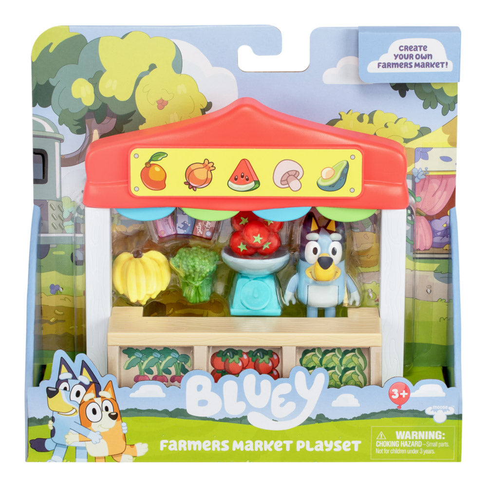 Bluey Mini Playset - Farmers Market shop stall toys.