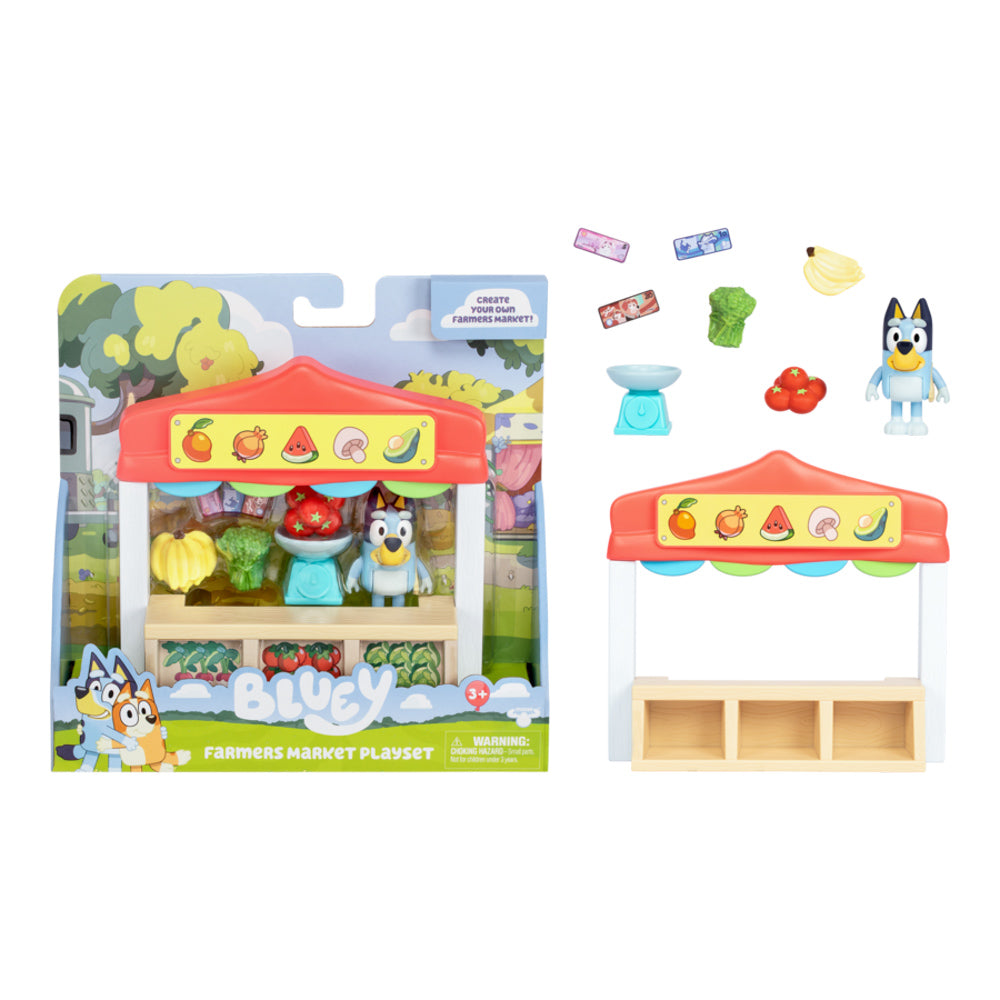 Bluey Mini Playset - Farmers Market shop stall toys.