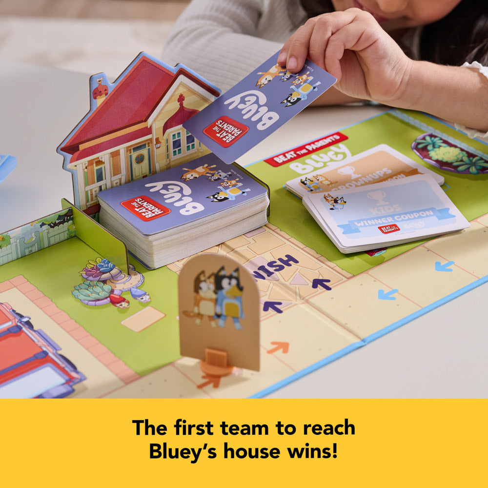 Bluey Beat The Parents Family Board Game, for kids and parents to play together.