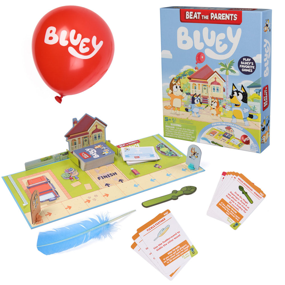 Bluey Beat The Parents Family Board Game, for kids and parents to play together.
