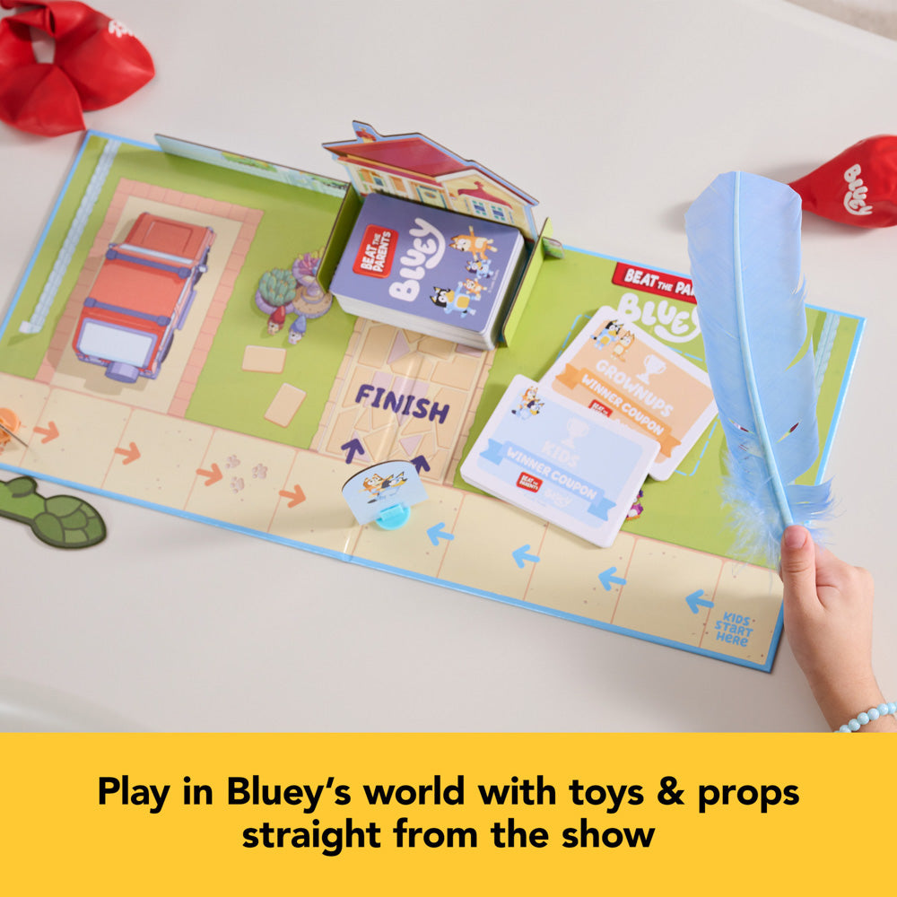 Bluey Beat The Parents Family Board Game, for kids and parents to play together.