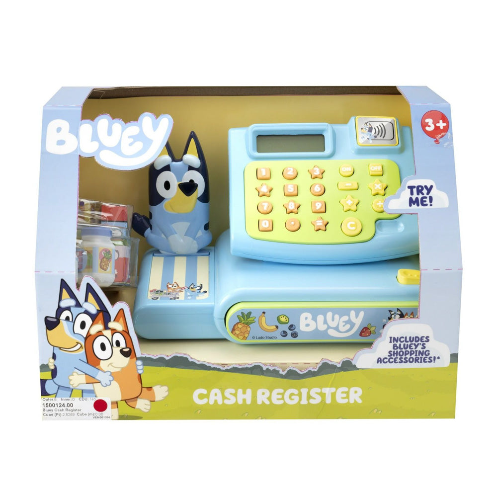Bluey Cash Register playset in packaging, for pretend shop keeper grocery store worker play