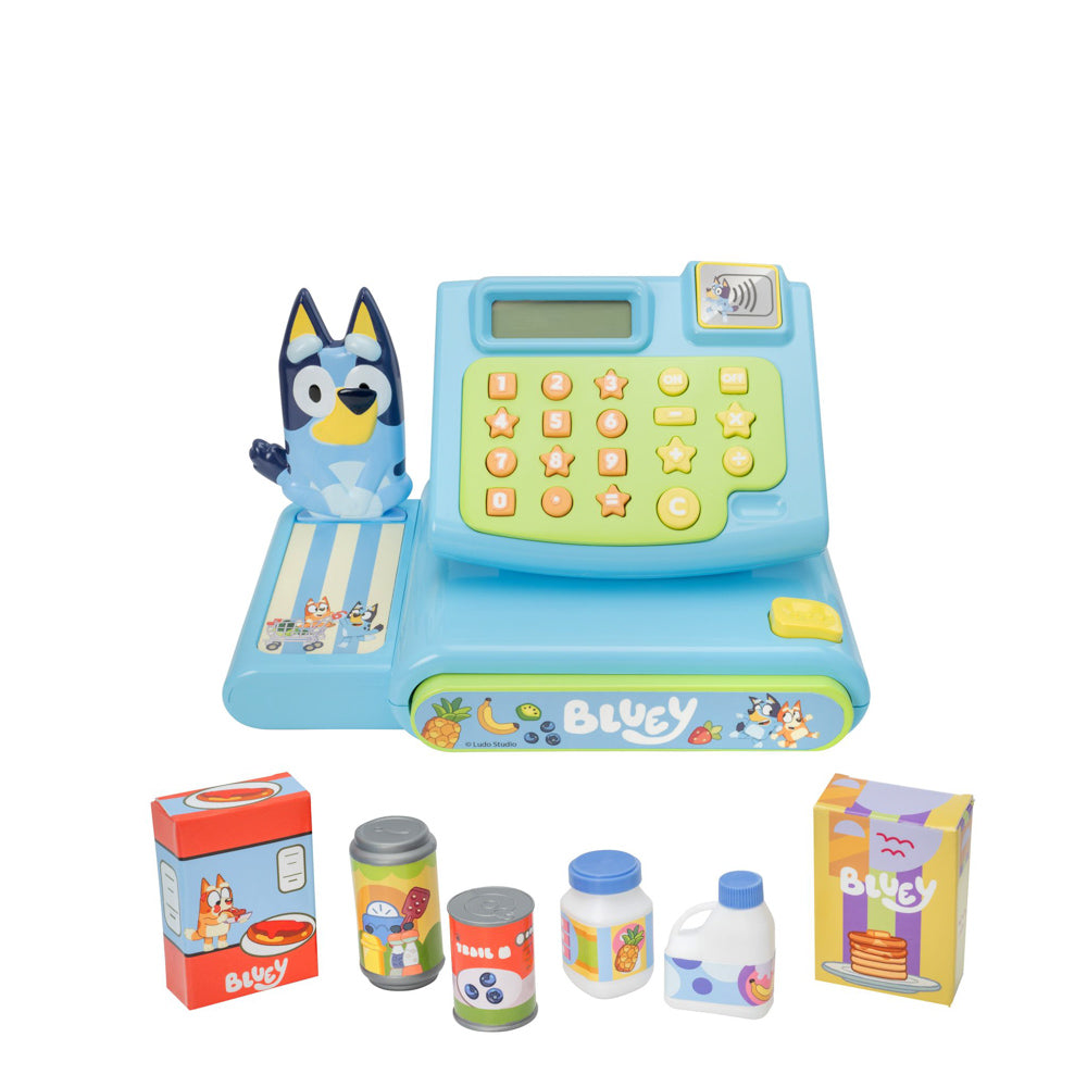 Bluey Cash Register playset, for pretend shop keeper grocery store worker play