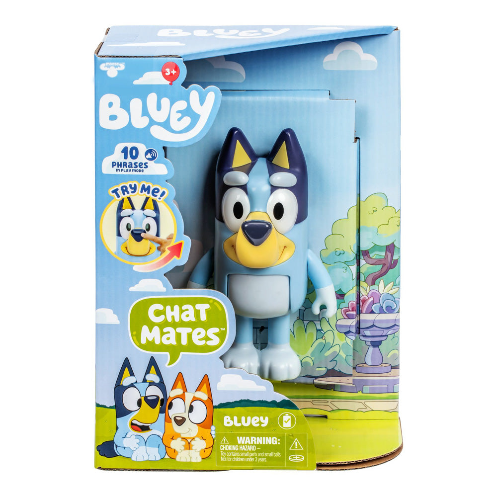 Bluey Chat Mates Talking Figure toy, in packaging
