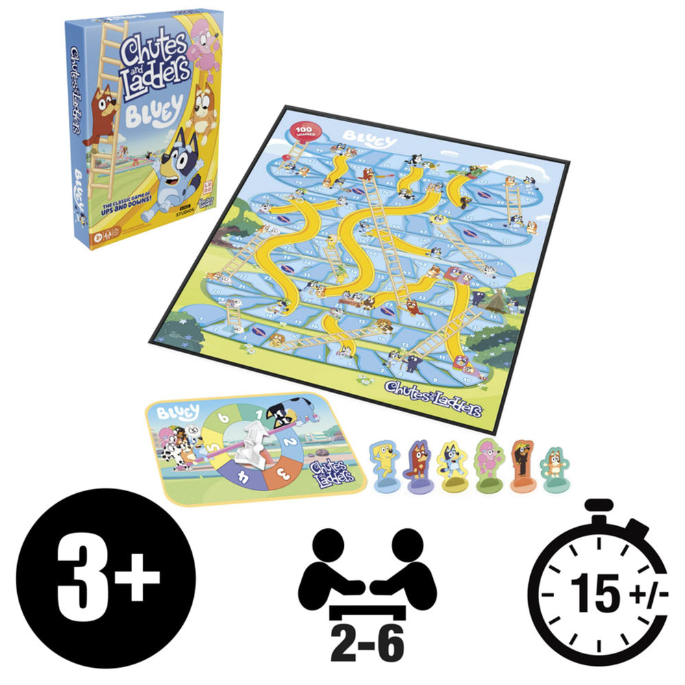 Bluey Chutes & Ladders board games for ages 3+
