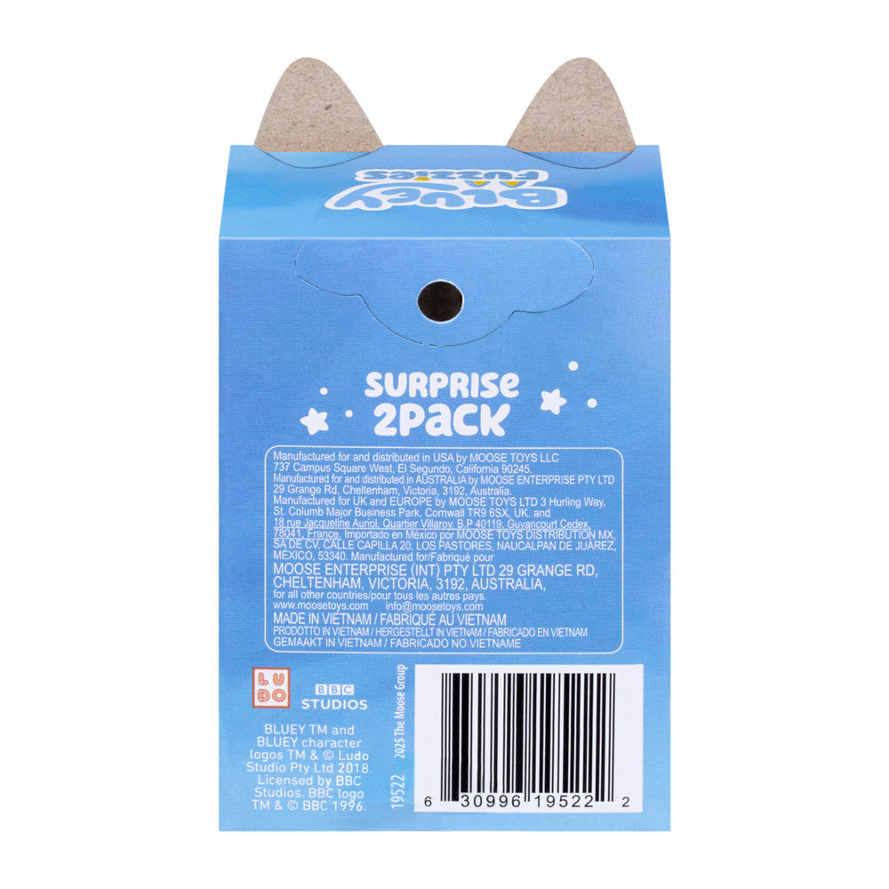 Back packaging of the Bluey Fuzzies Series 15 Surprise 2-Pack Blind Box toy