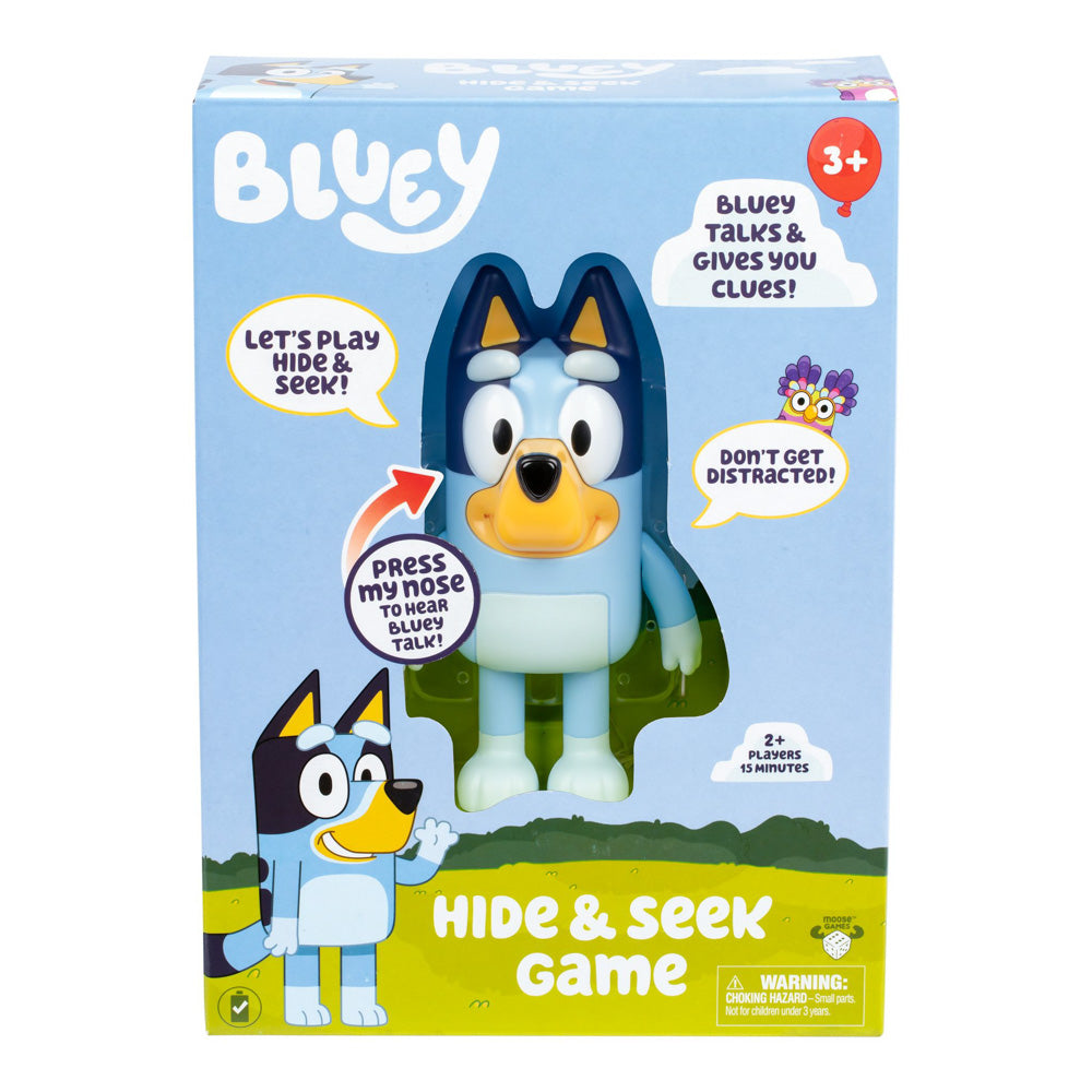 Bluey Hide & Seek Game with Bluey figure, in packaging