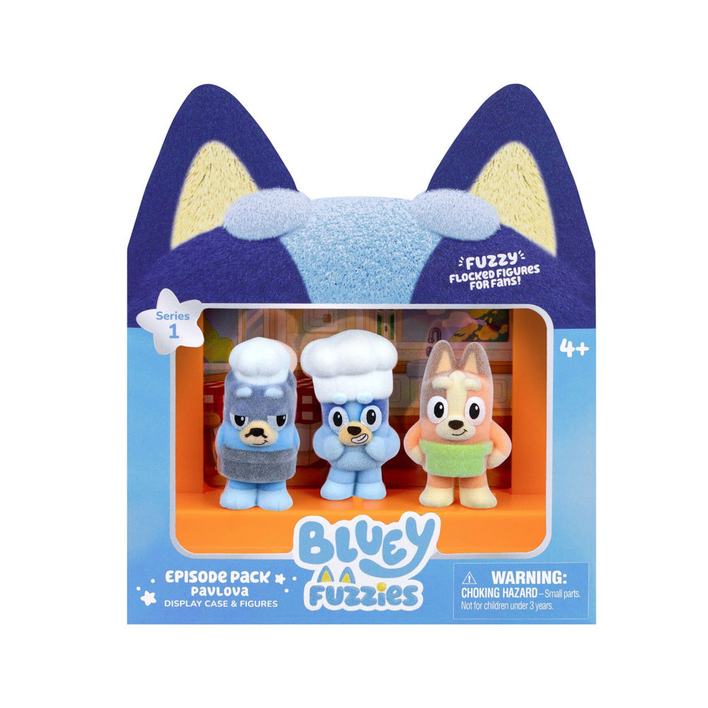 Bluey Series 1 Fuzzies figures Pavlova Episode Pack toys, in packaging