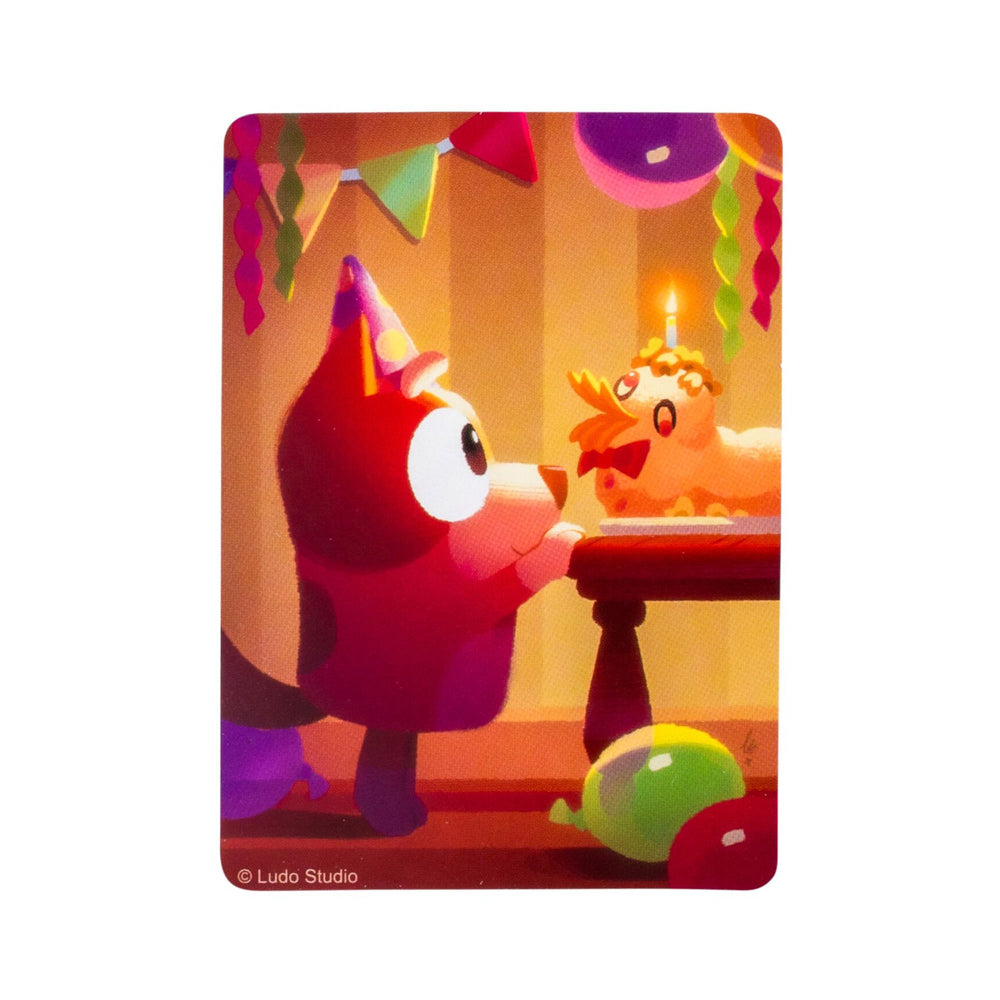 Exclusive collectors card included with Bluey Studio Collector Figure Series 14 Dessert Bingo toy.