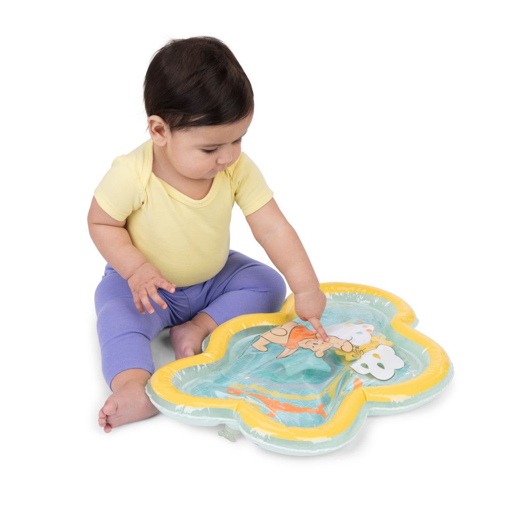 Baby playing with the Bright Starts Winnie the Pooh Once Upon A Tummy Time Water Mat