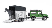 Bruder Landrover Defender And Horse Trailer - Toyworld NZ
