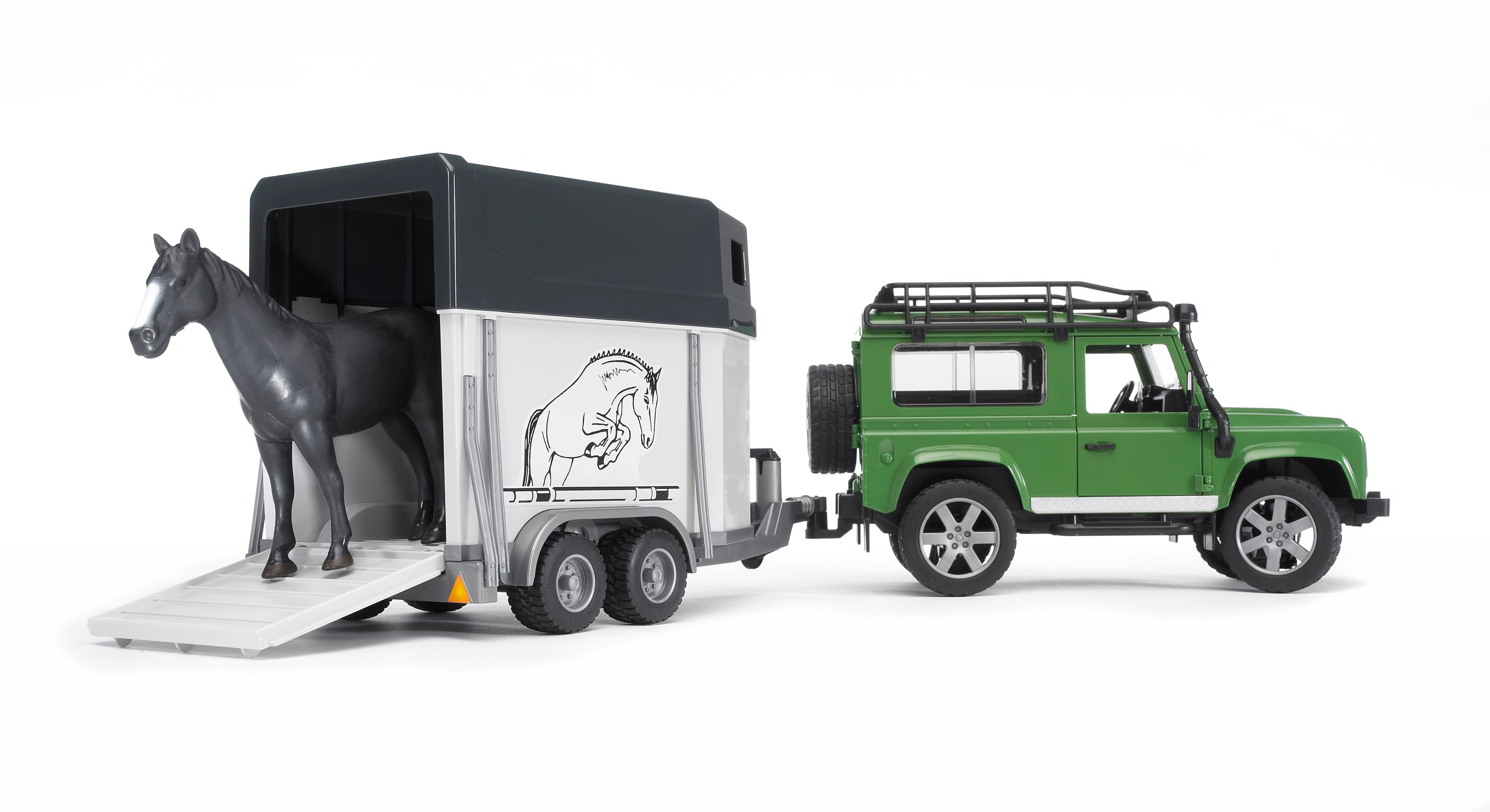 Bruder Landrover Defender And Horse Trailer - Toyworld NZ
