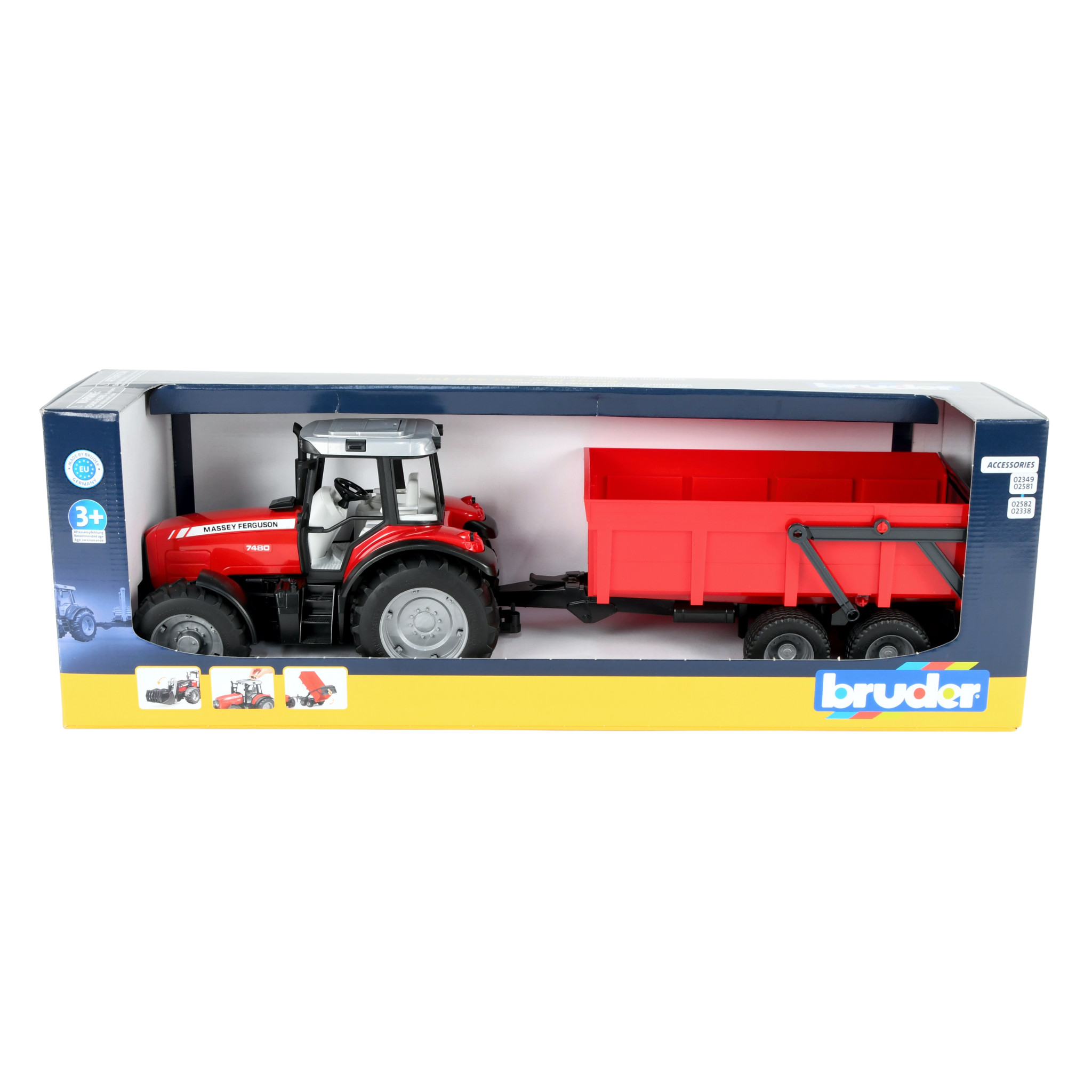 Bruder Massey Ferguson Tractor With Trailer - Toyworld NZ