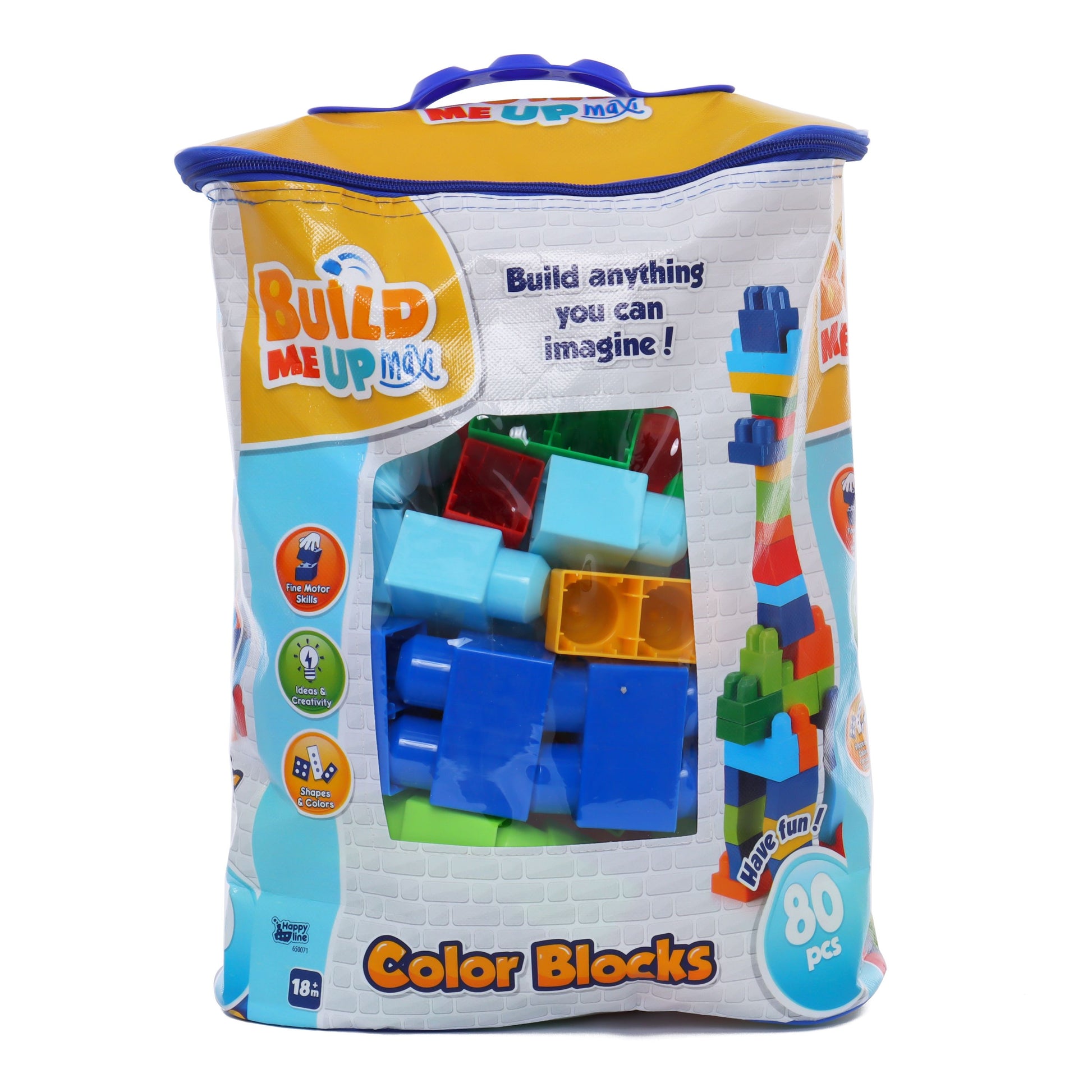 Build Me Up Maxi 80 Piece Colour Blocks In A Bag – Toyworld NZ