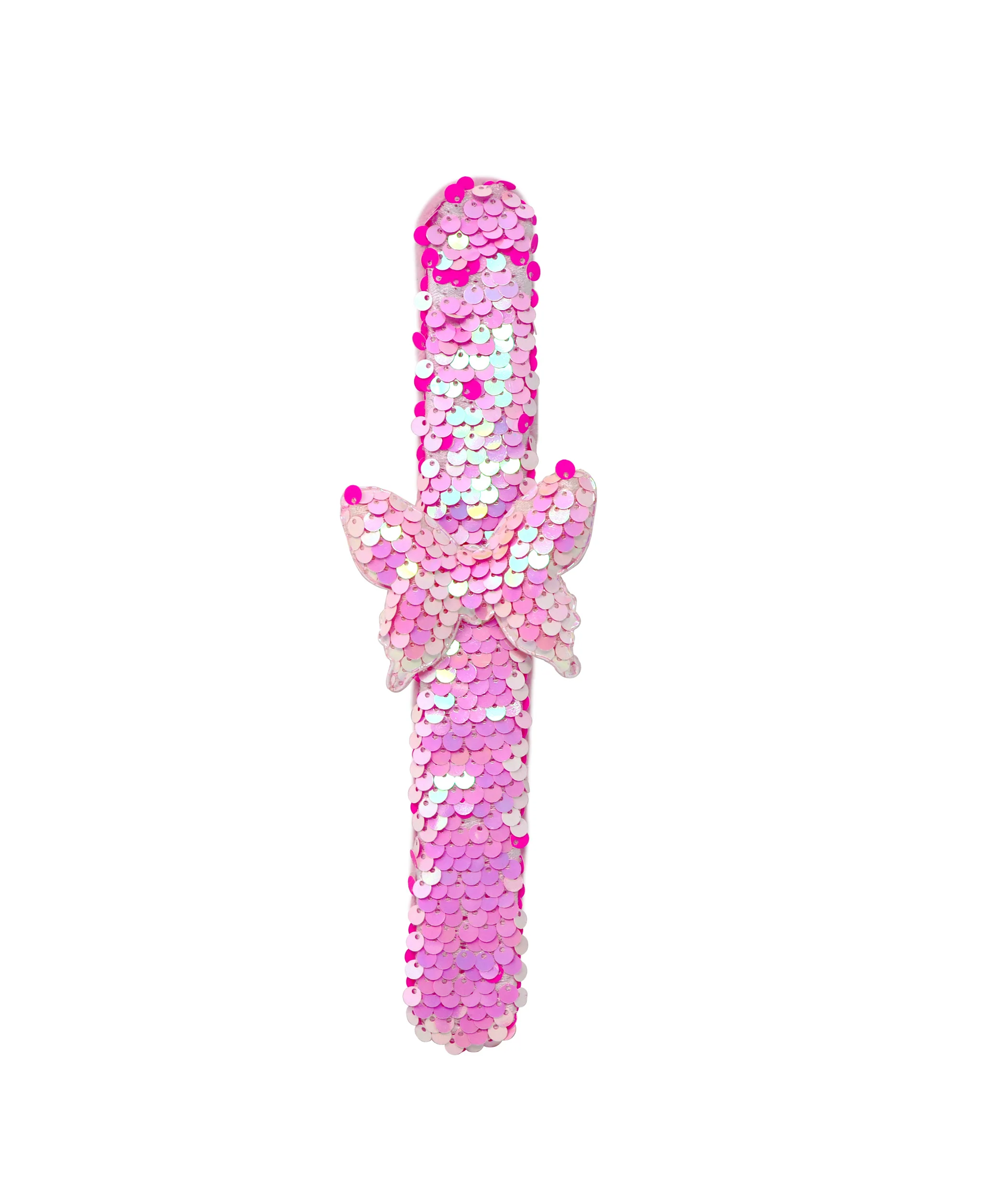 Pink Poppy Butterfly Sequin Slap Bracelet