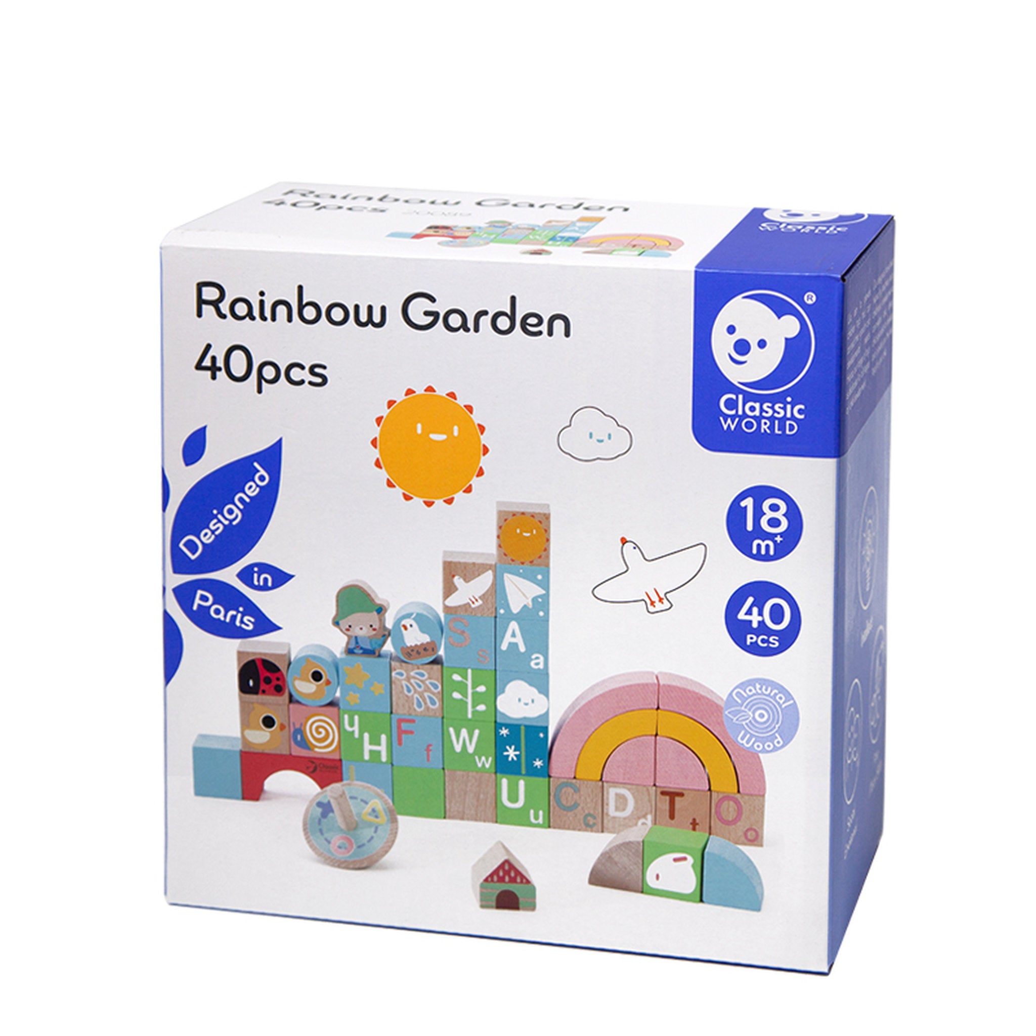 Classic World Rainbow Garden Blocks 40 Pieces