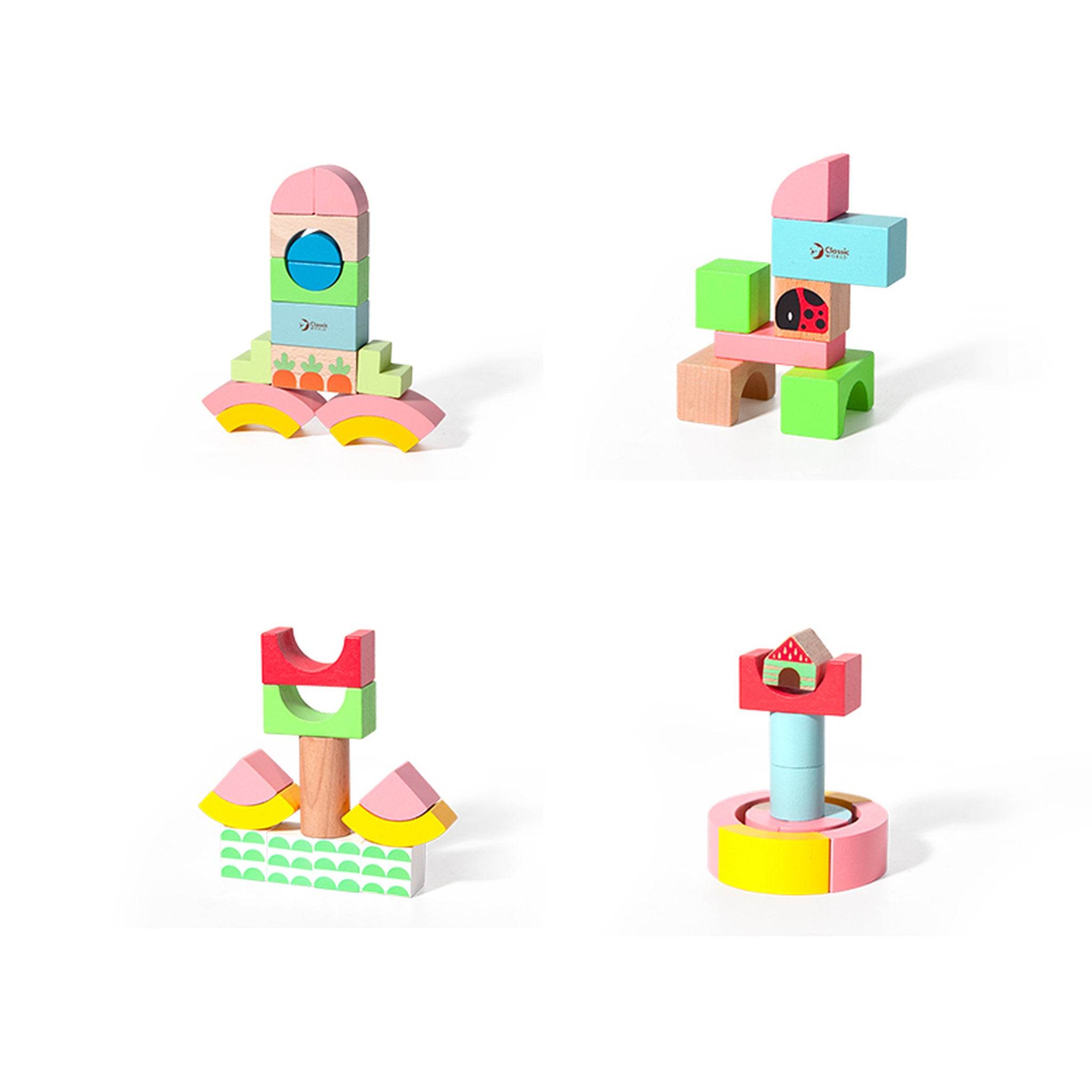 Classic World Rainbow Garden Blocks 40 Pieces