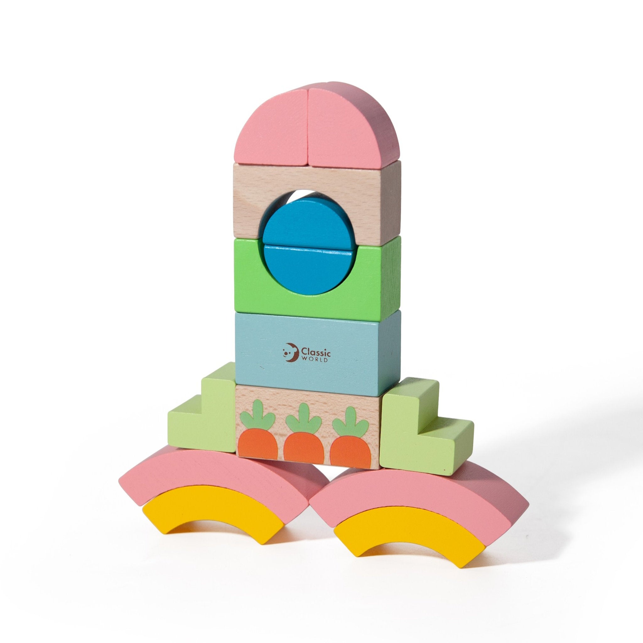 Classic World Rainbow Garden Blocks 40 Pieces