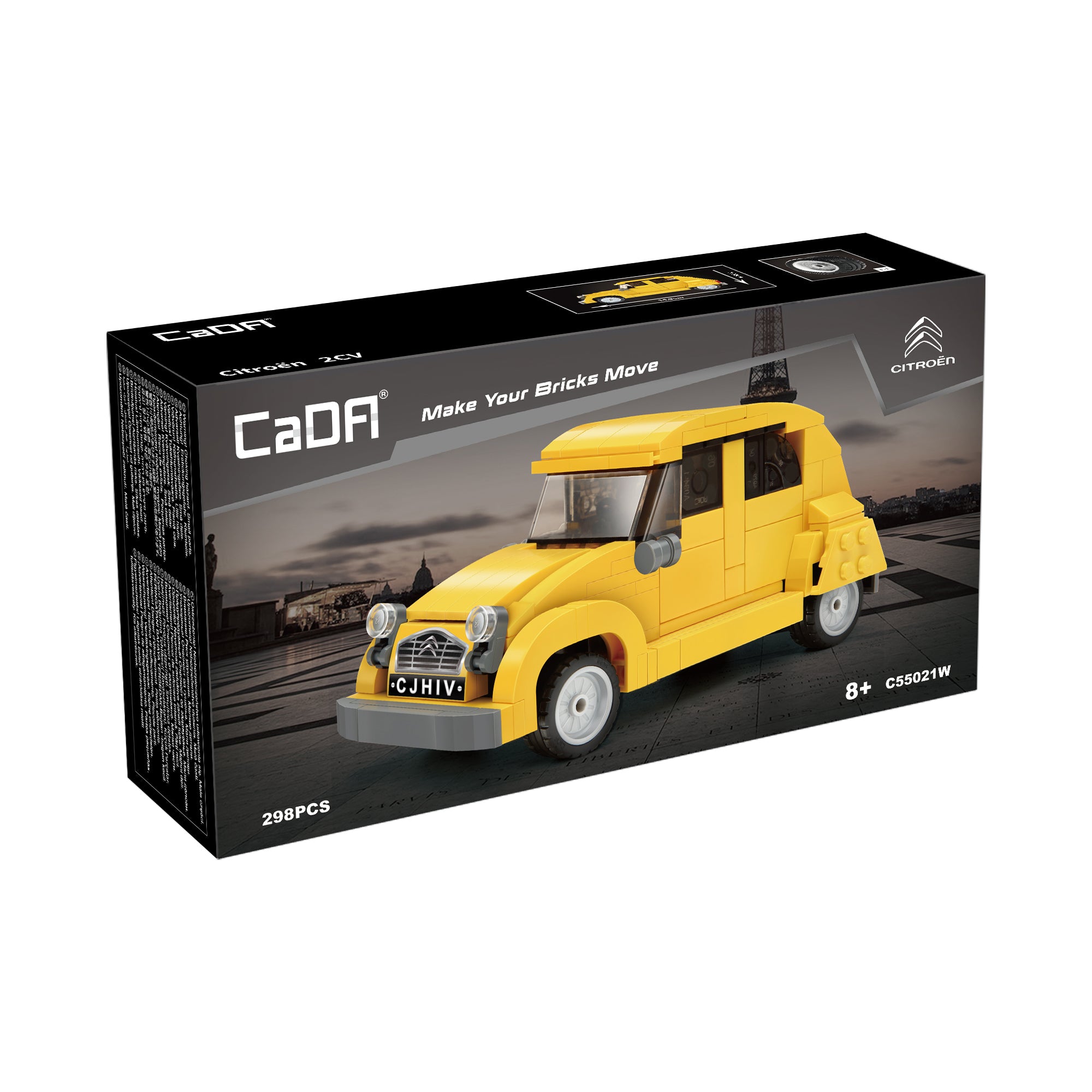 CaDA 1:24 Citreon 2CV Retro Brick Car