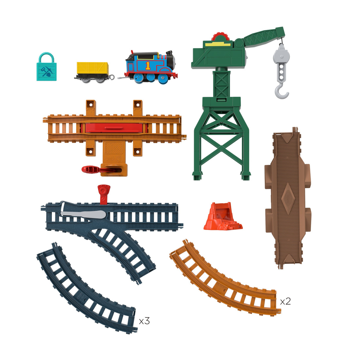 Fisher-Price Thomas & Friends Motorized Train and Track Set Cranky The Crane Cargo Drop - Toyworld NZ
