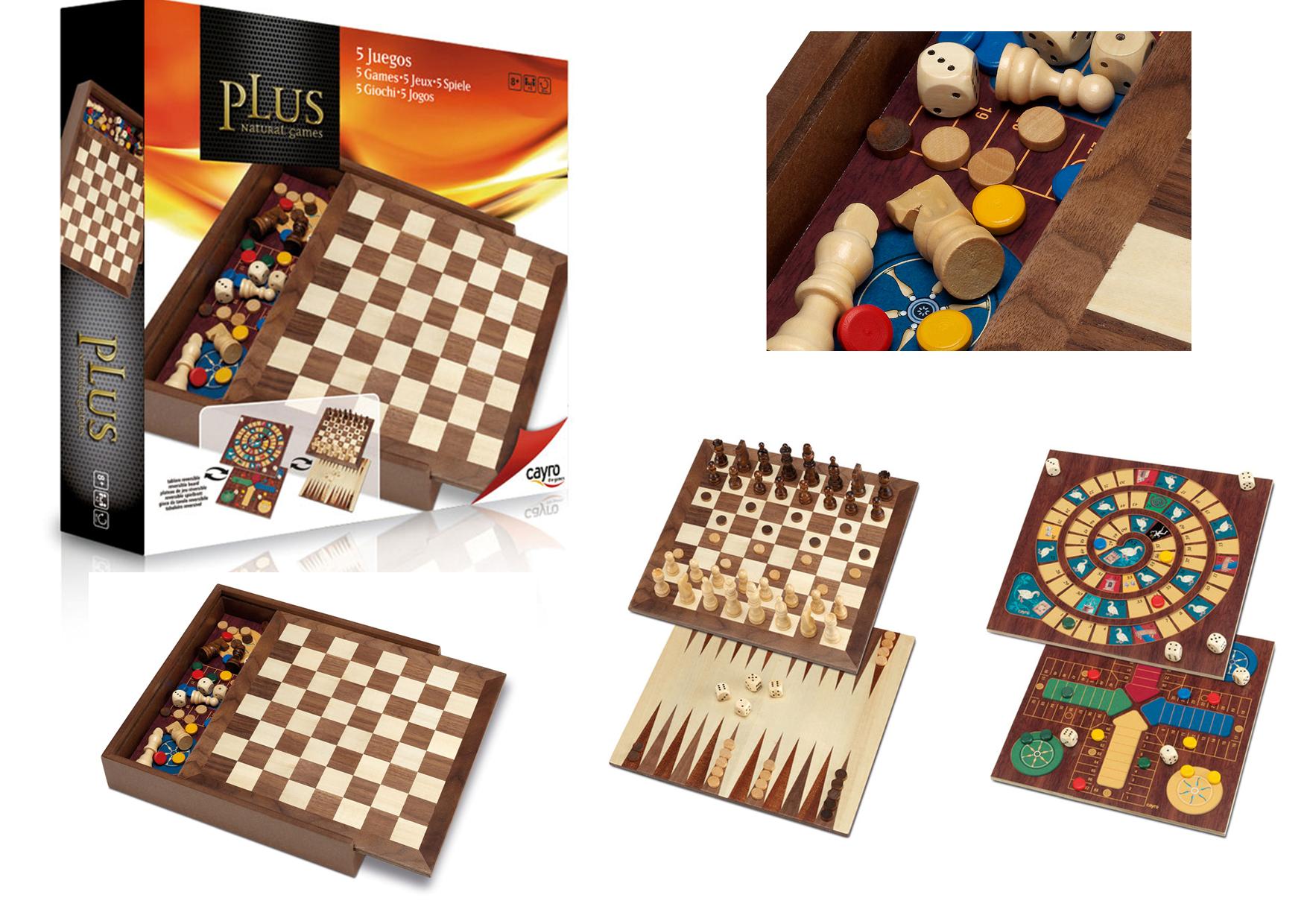 Cayro 5-In-1 Wooden Games Set