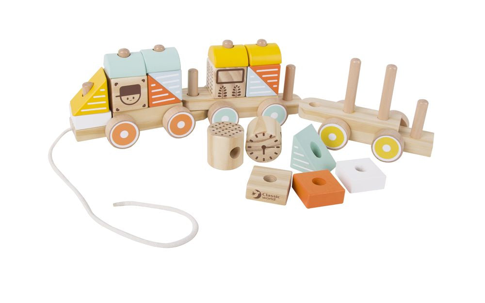 Classic World Pastel Colours Pull Train - Toyworld NZ