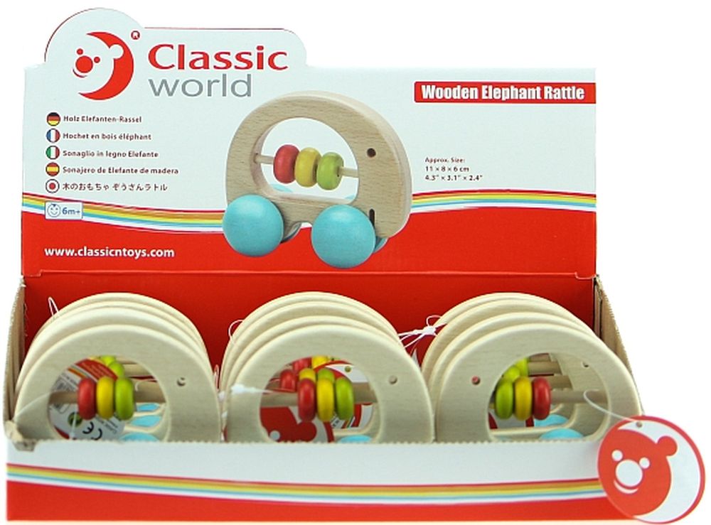 Classic World Wooden Elephant Rattle