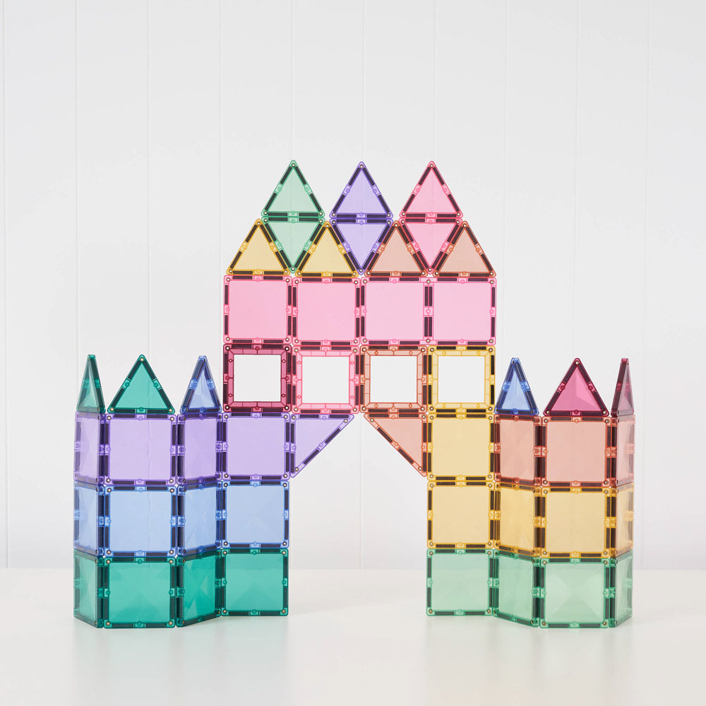 CONNETIX Magnetic Tiles 104 Piece - Pastel Creative Pack.