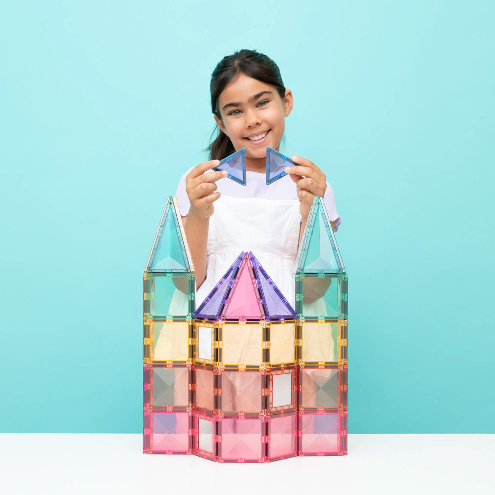 CONNETIX Magnetic Tiles 104 Piece - Pastel Creative Pack.