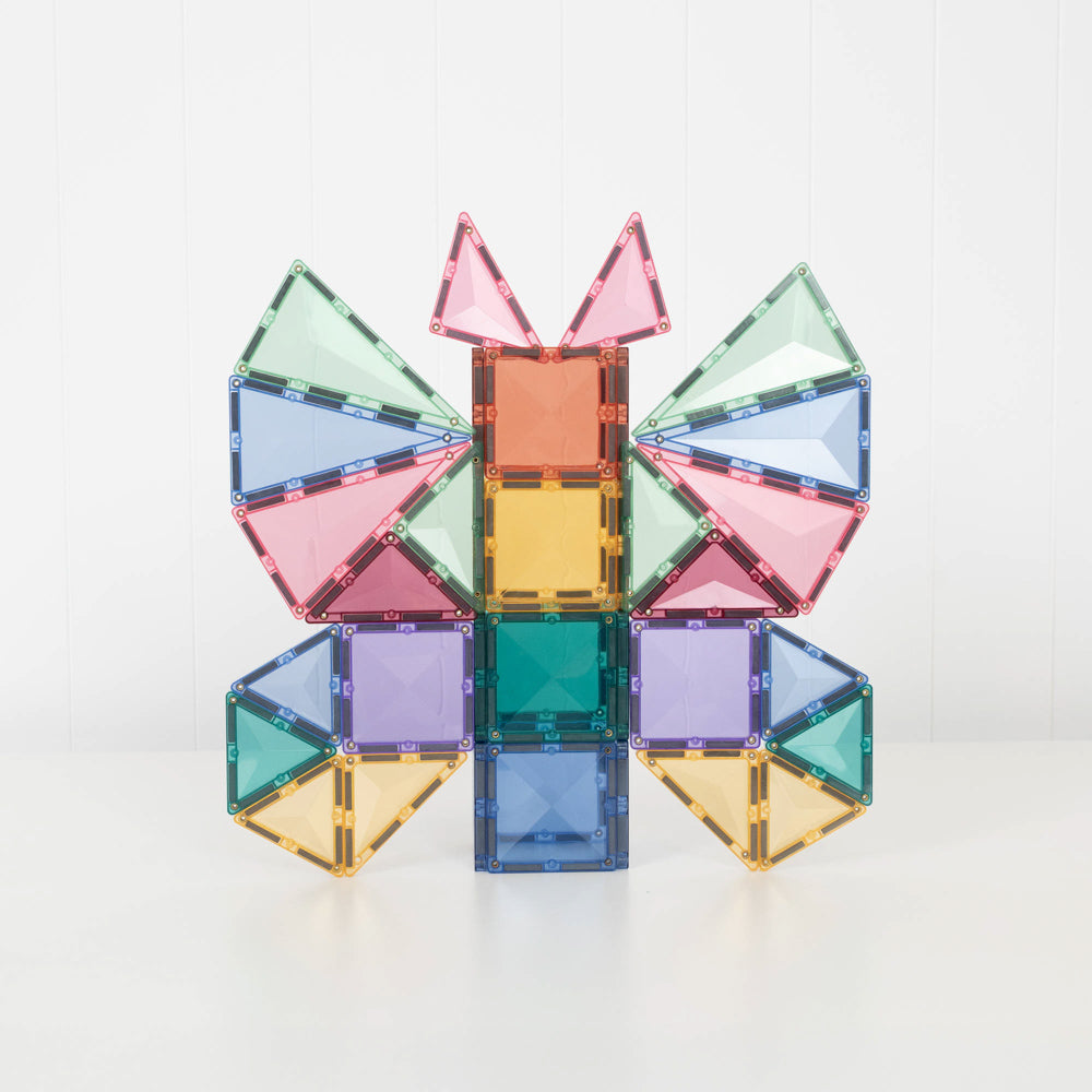 CONNETIX Magnetic Tiles 104 Piece - Pastel Creative Pack.