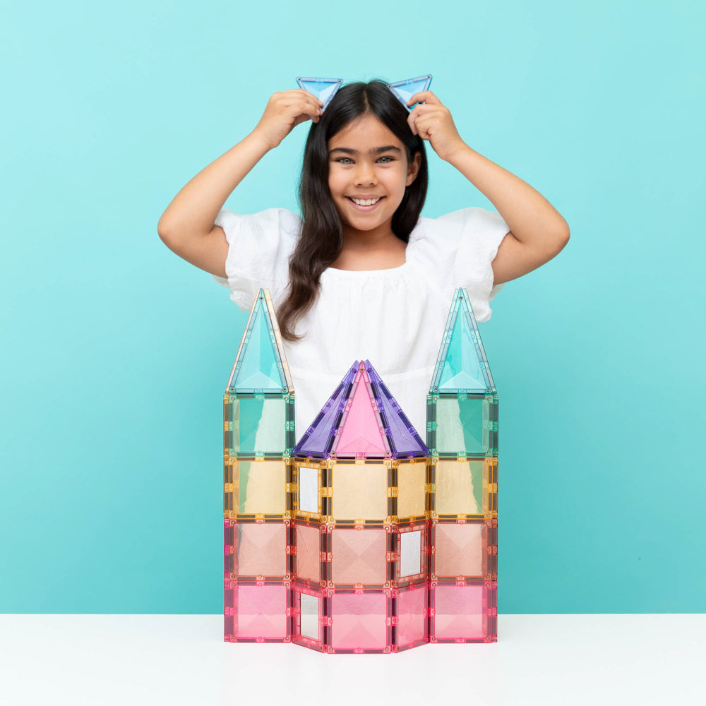 CONNETIX Magnetic Tiles 104 Piece - Pastel Creative Pack.
