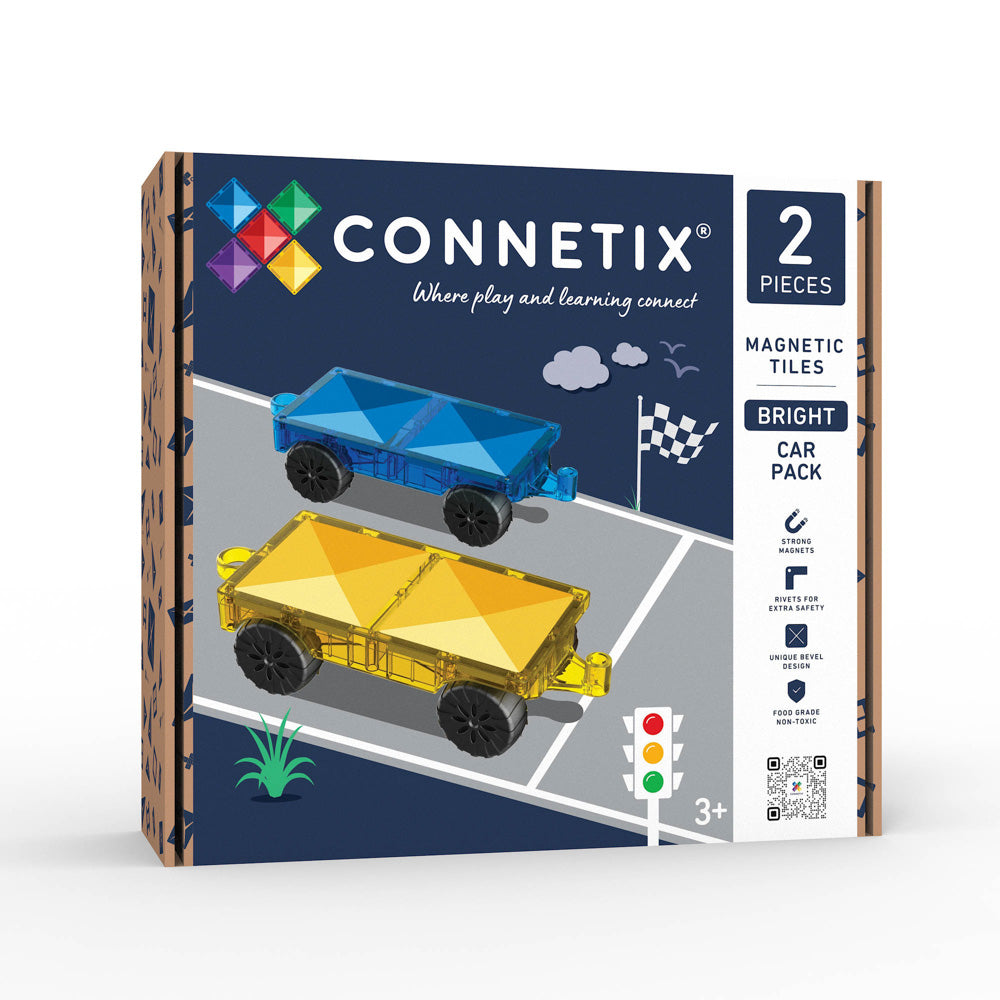 CONNETIX Magnetic Tiles 2 Piece - Bright Car Pack.