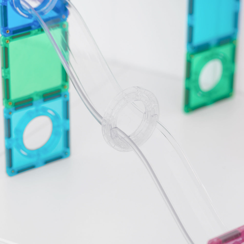 CONNETIX Magnetic Tiles 47 Piece - Ball Run Launcher Pack.
