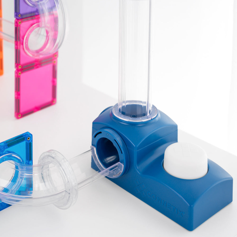 CONNETIX Magnetic Tiles 47 Piece - Ball Run Launcher Pack.