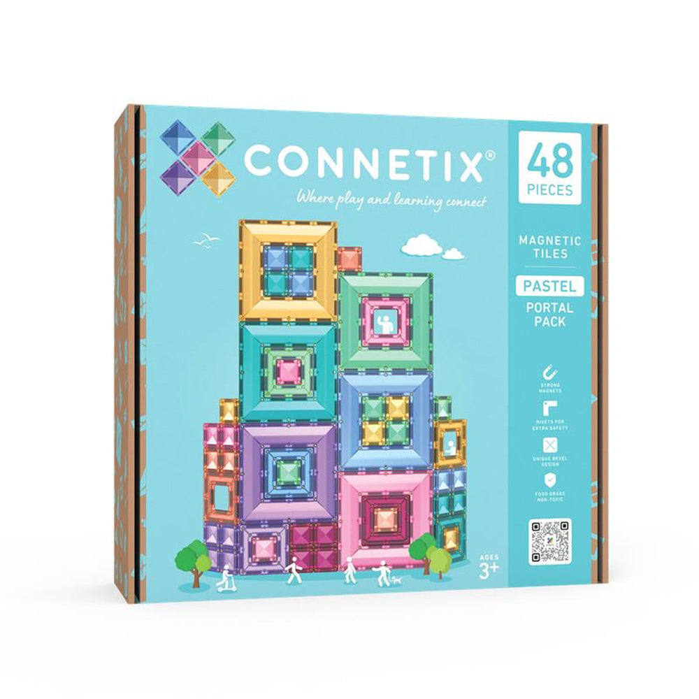 CONNETIX Magnetic Tiles 48 Piece - Pastel Portal Pack.