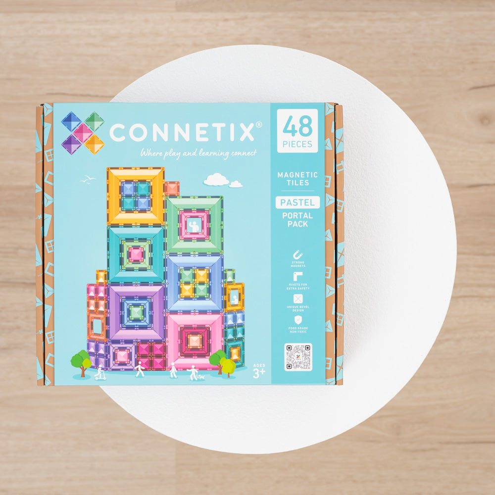 CONNETIX Magnetic Tiles 48 Piece - Pastel Portal Pack.
