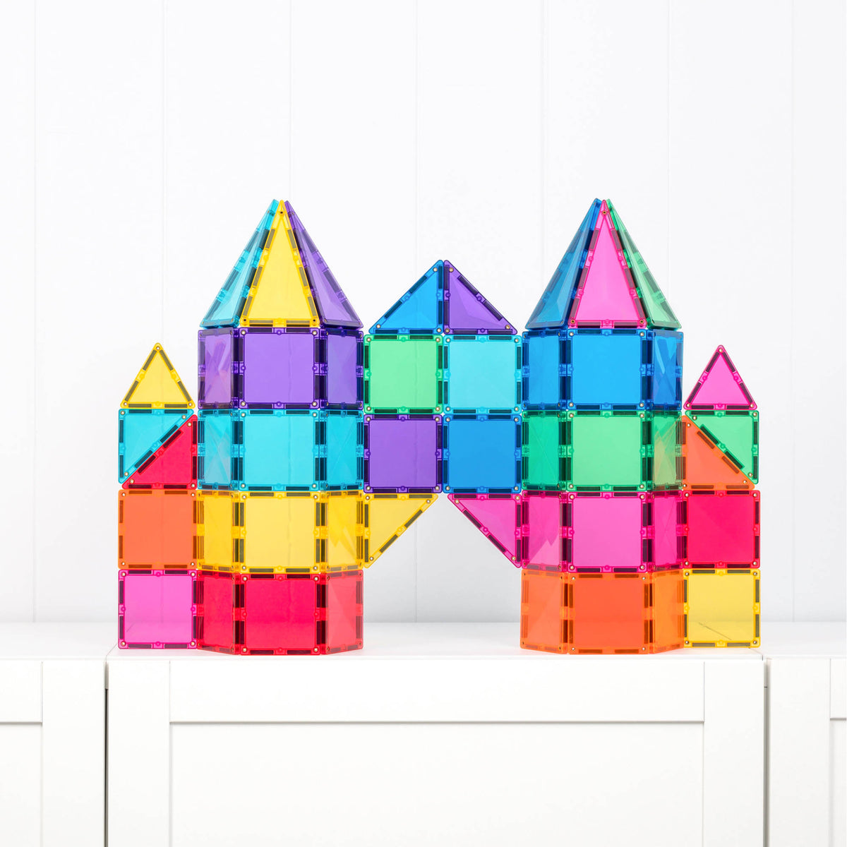 CONNETIX Magnetic Tiles 56 Piece - Bright Starter Pack.