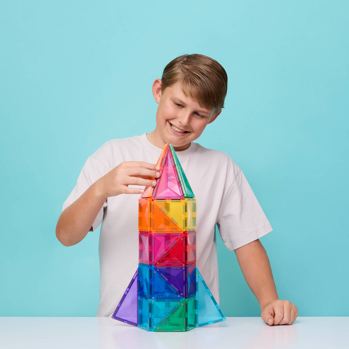 CONNETIX Magnetic Tiles 56 Piece - Bright Starter Pack.