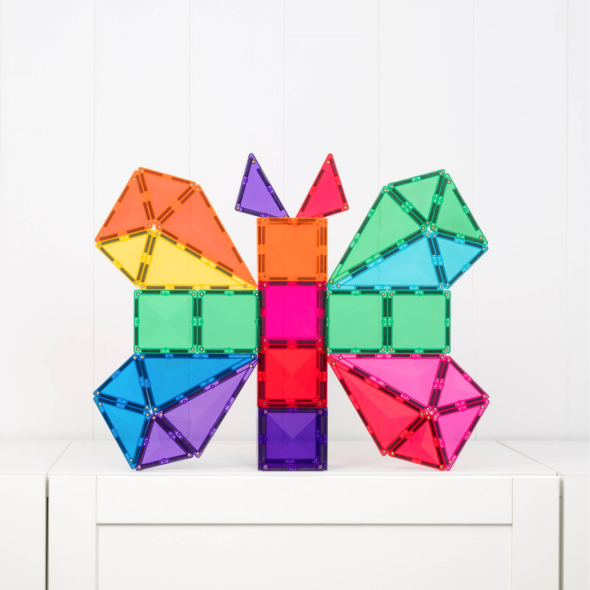 CONNETIX Magnetic Tiles 56 Piece - Bright Starter Pack.