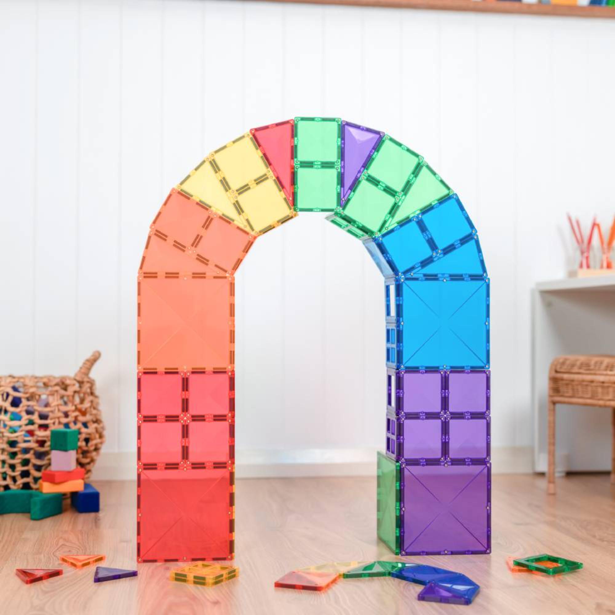 CONNETIX Magnetic Tiles 60 Piece Rainbow Starter Pack