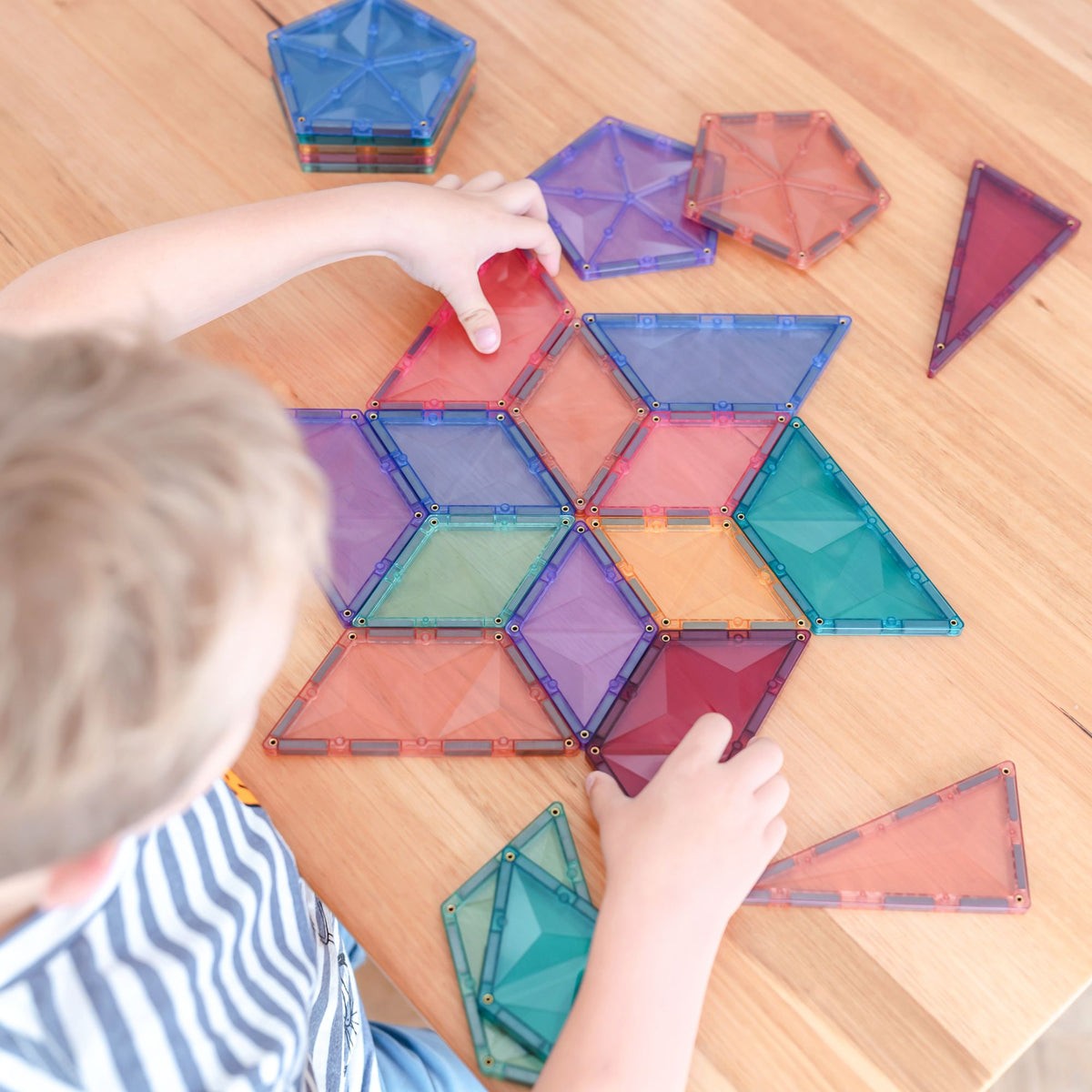 CONNETIX Magnetic Tiles 48 Piece - Pastel Shape Expansion Pack - Toyworld NZ