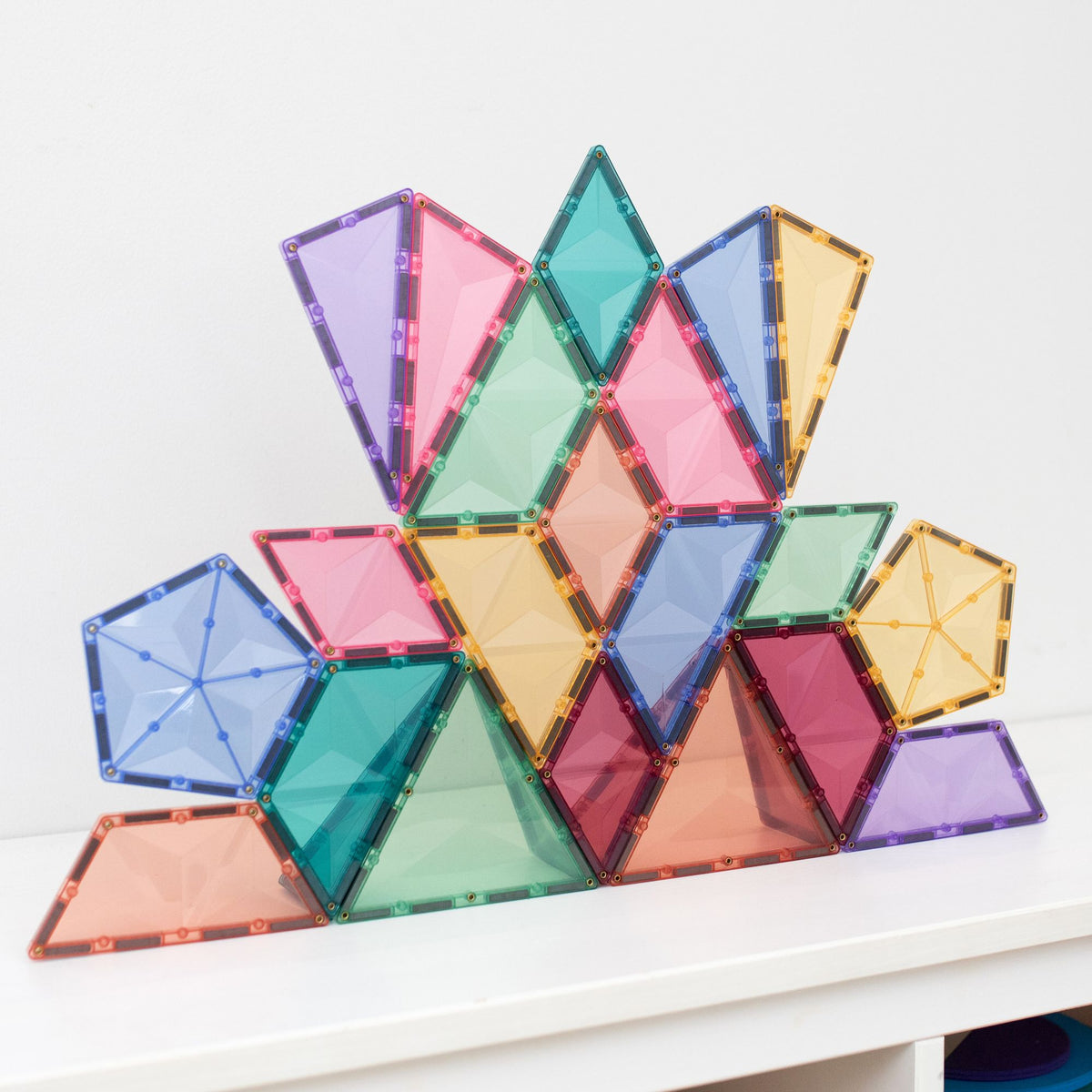 CONNETIX Magnetic Tiles 48 Piece - Pastel Shape Expansion Pack - Toyworld NZ