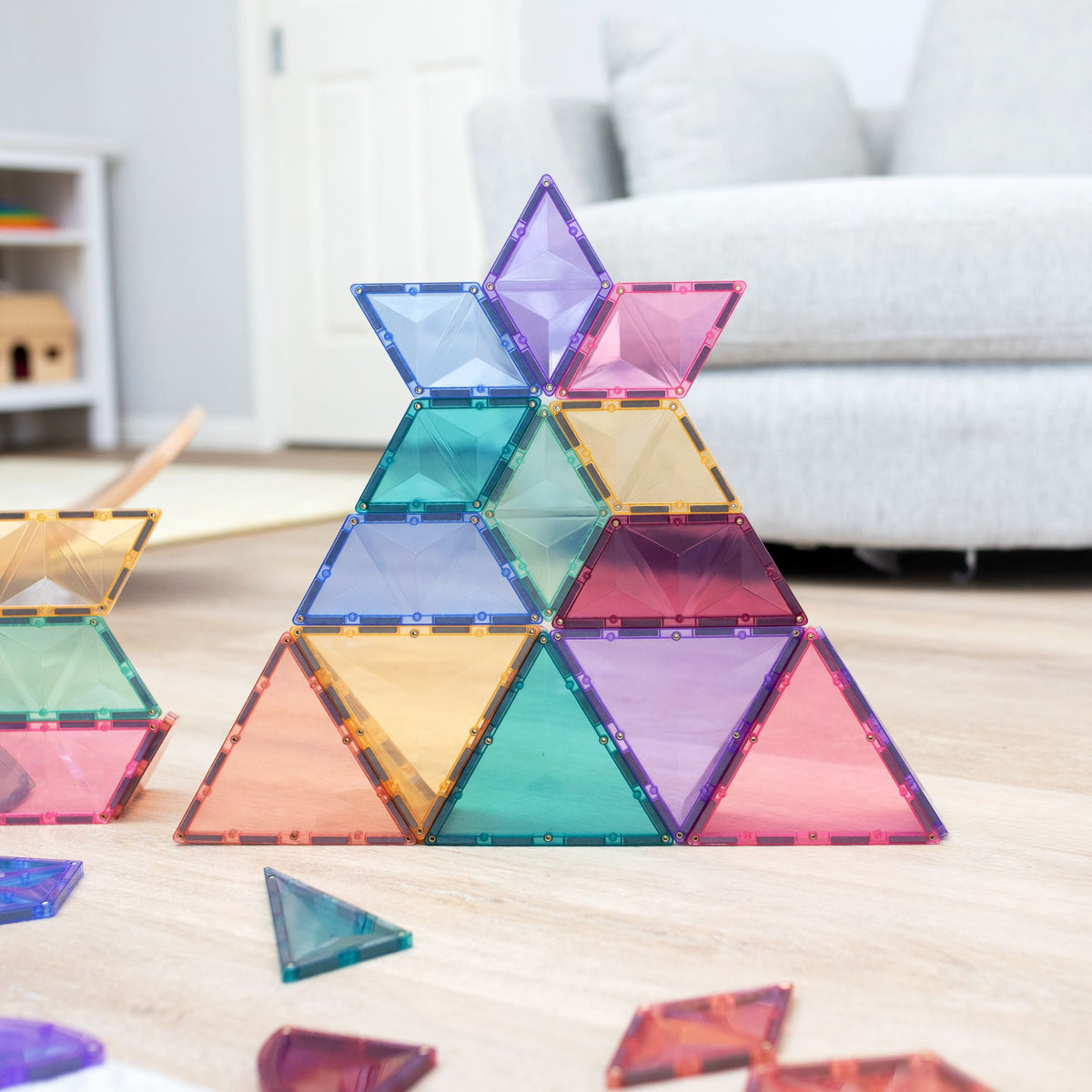 CONNETIX Magnetic Tiles 48 Piece - Pastel Shape Expansion Pack - Toyworld NZ