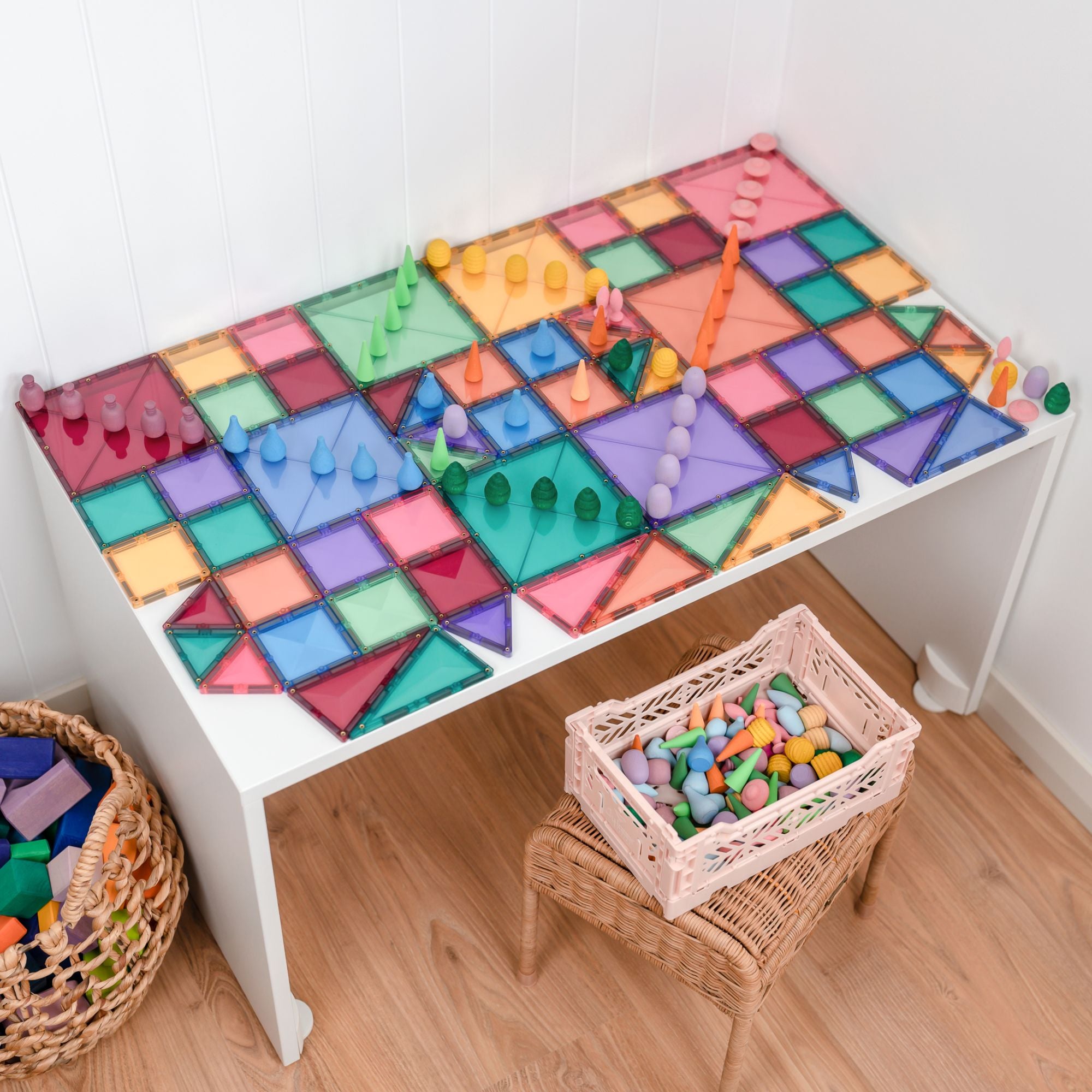 CONNETIX Magnetic Tiles 64 Piece Pastel Starter Pack - Toyworld NZ