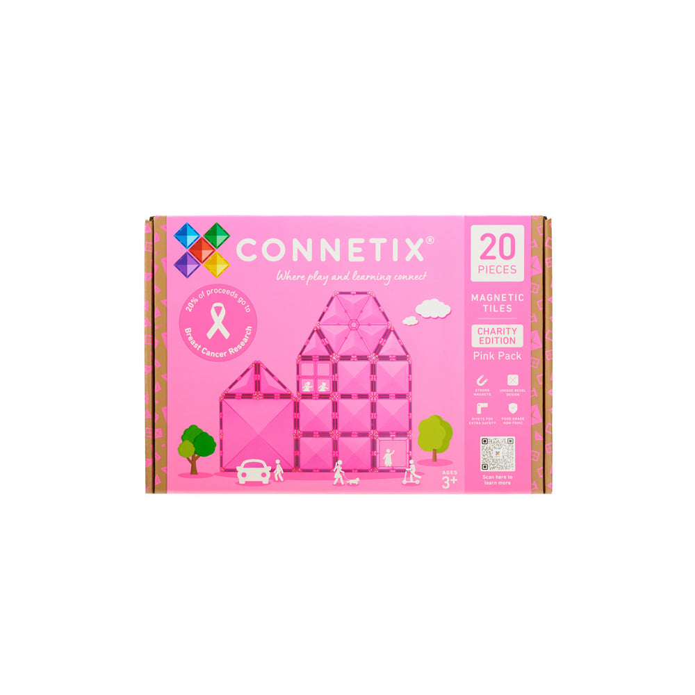CONNETIX Magnetic Tiles 20 Piece - Pink Charity Pack set