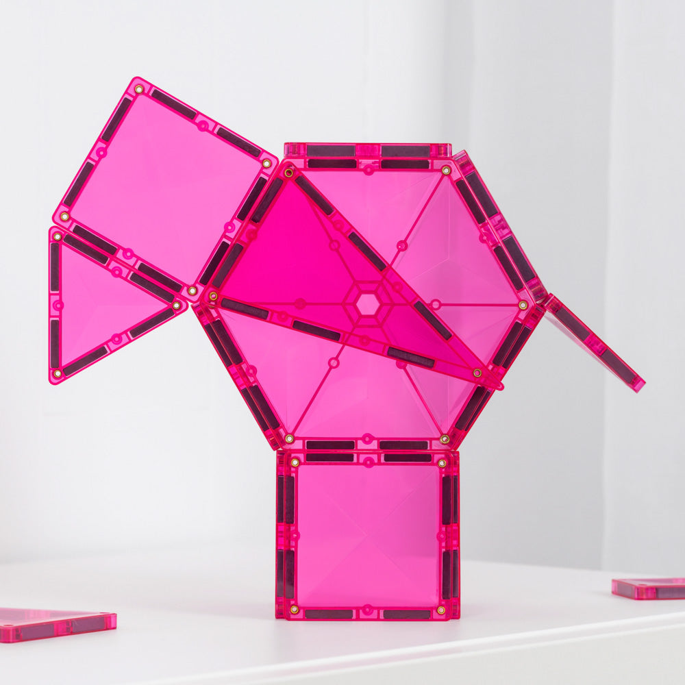 CONNETIX Magnetic Tiles 20 Piece - Pink Charity Pack set