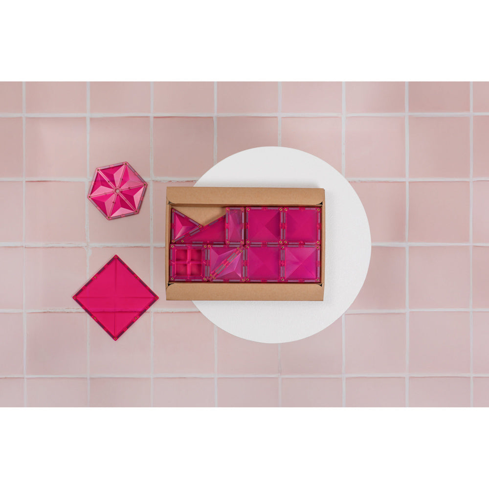 CONNETIX Magnetic Tiles 20 Piece - Pink Charity Pack set
