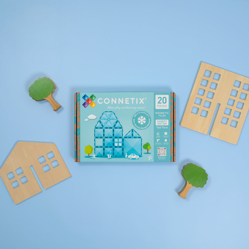 CONNETIX Magnetic Tiles 20 Piece - Teal Charity Pack